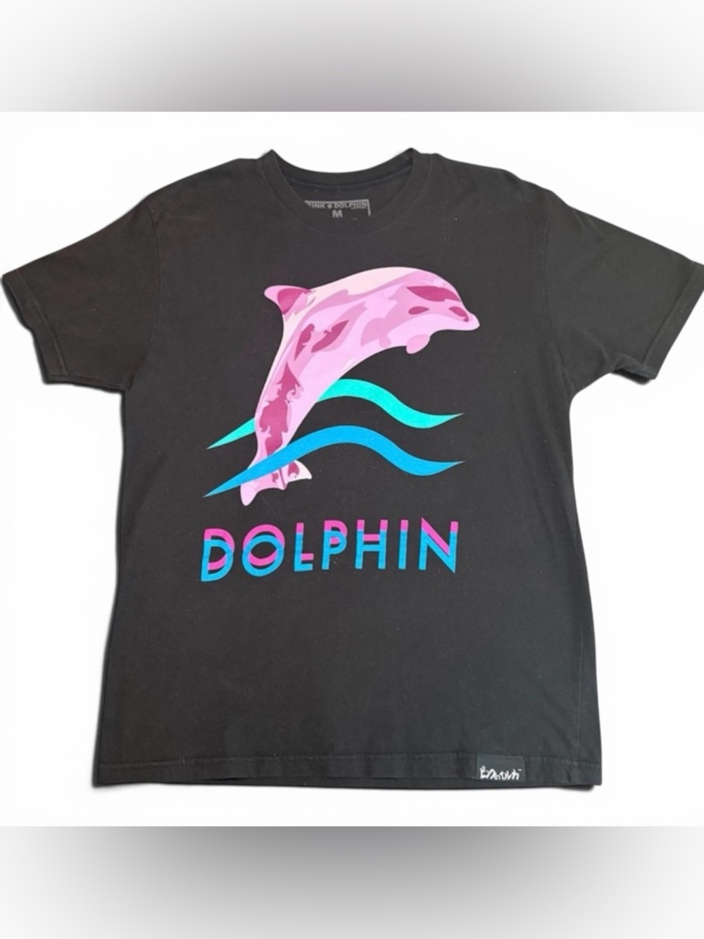 Pink Dolphin Graphic Tee Black Size Medium Streetwear Skater Y2K‎